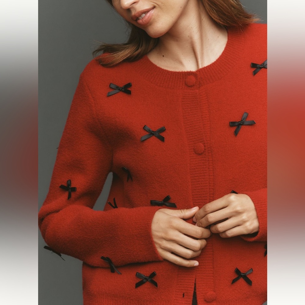 NWT NVLT Bow-Embellished Knit Lady Jacket